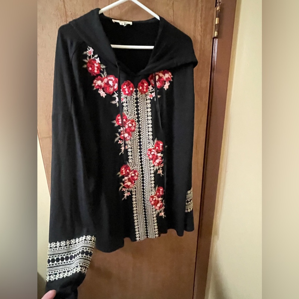 Black embroidery top